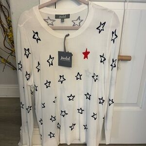 Marked white star sweater 1x